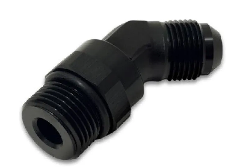 Vibrant Performance 45 Degree 6 AN Male to 8 AN Male O-Ring Adapter - Swivel - Black