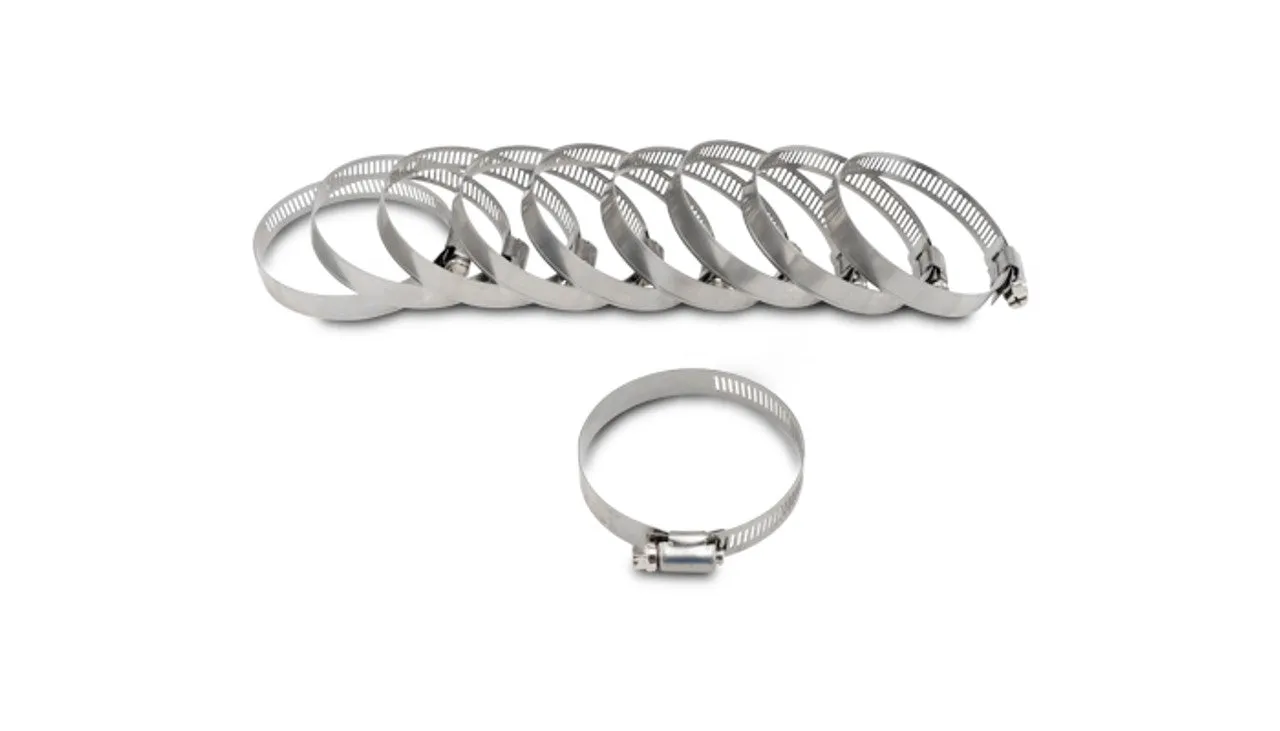 Vibrant S.S. Worm Gear Clamps (Pack of 10) - Clamping Range: 0.75"-1.50"  - 12152