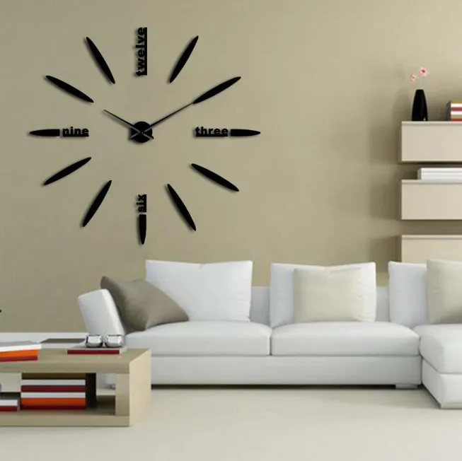 Wall clock living room bedroom creative 3D stereo mute home modern stylish decoration