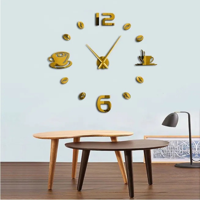 Wall clock living room bedroom creative 3D stereo mute home modern stylish decoration