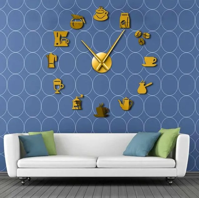 Wall clock living room bedroom creative 3D stereo mute home modern stylish decoration