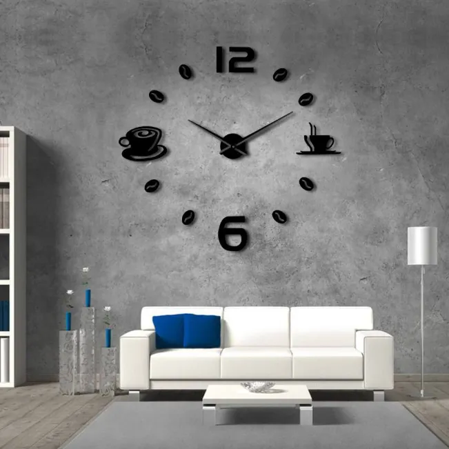 Wall clock living room bedroom creative 3D stereo mute home modern stylish decoration
