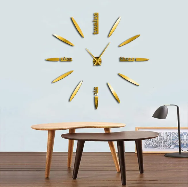 Wall clock living room bedroom creative 3D stereo mute home modern stylish decoration