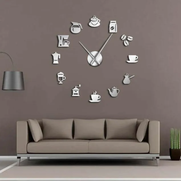 Wall clock living room bedroom creative 3D stereo mute home modern stylish decoration