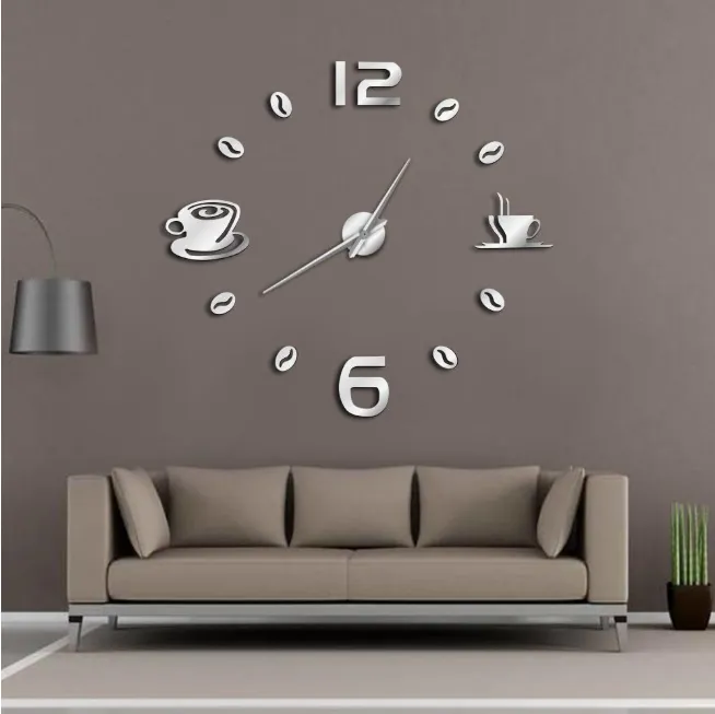 Wall clock living room bedroom creative 3D stereo mute home modern stylish decoration