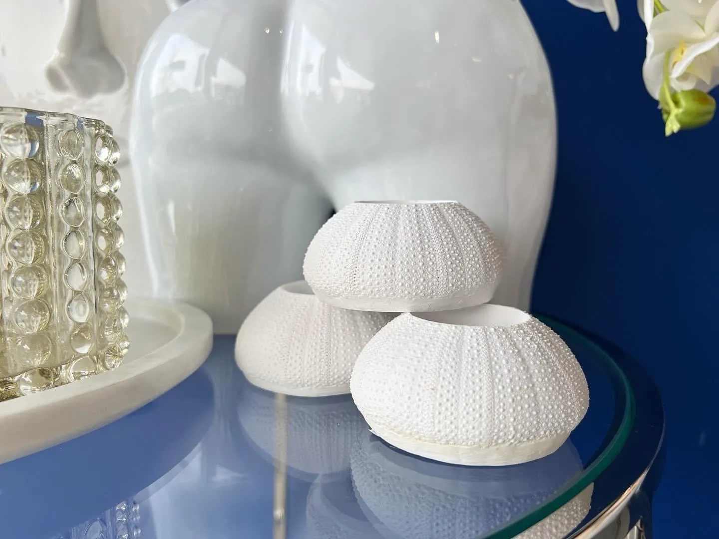 White Sea Urchin Candle Holder