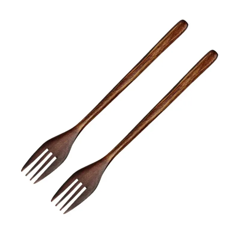 Wooden Forks, 5 Pieces Eco-Friendly Dinner Fork