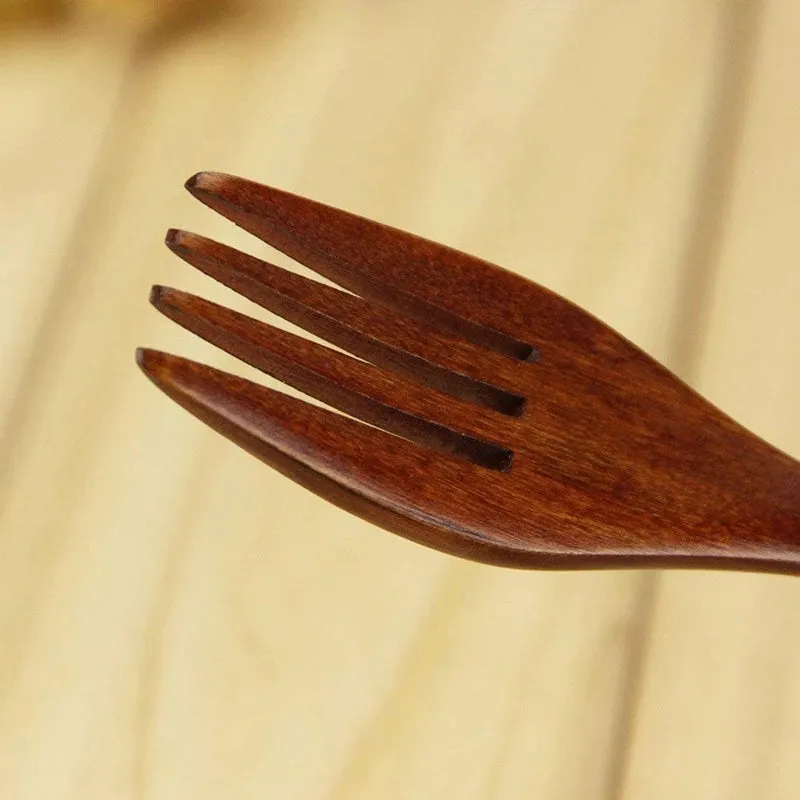 Wooden Forks, 5 Pieces Eco-Friendly Dinner Fork