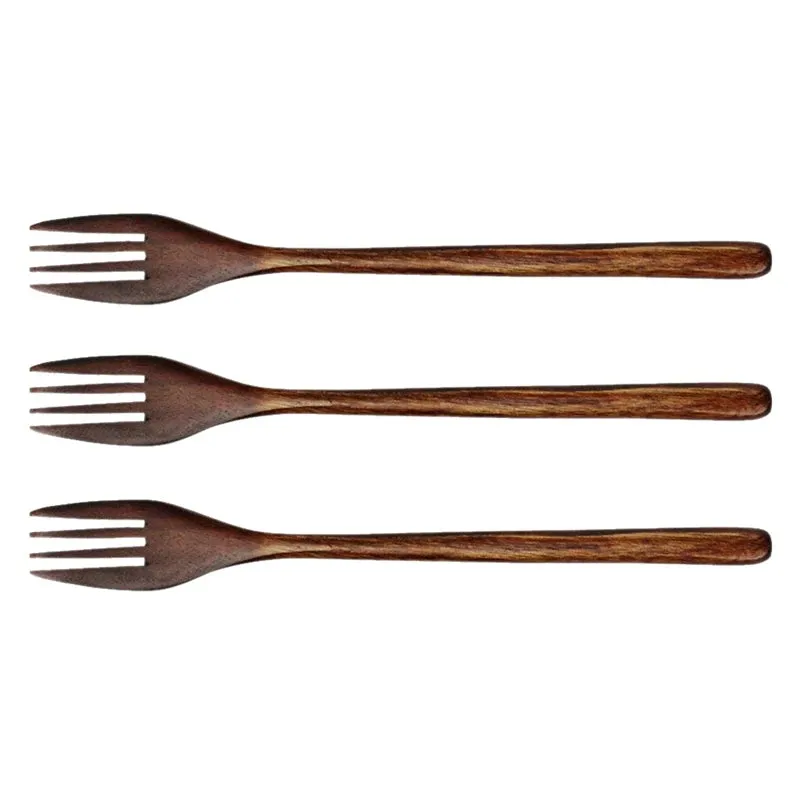 Wooden Forks, 5 Pieces Eco-Friendly Dinner Fork
