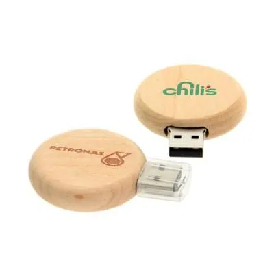Wooden Round USB Flash Drive