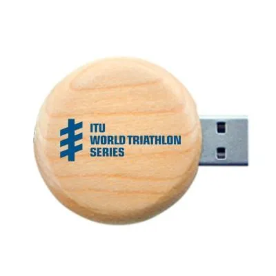 Wooden Round USB Flash Drive